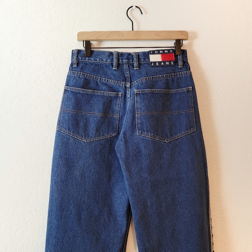 Vintage Tommy Hilfiger 90s Y2K High Rise Wide Leg Skater Jeans Size 29 32